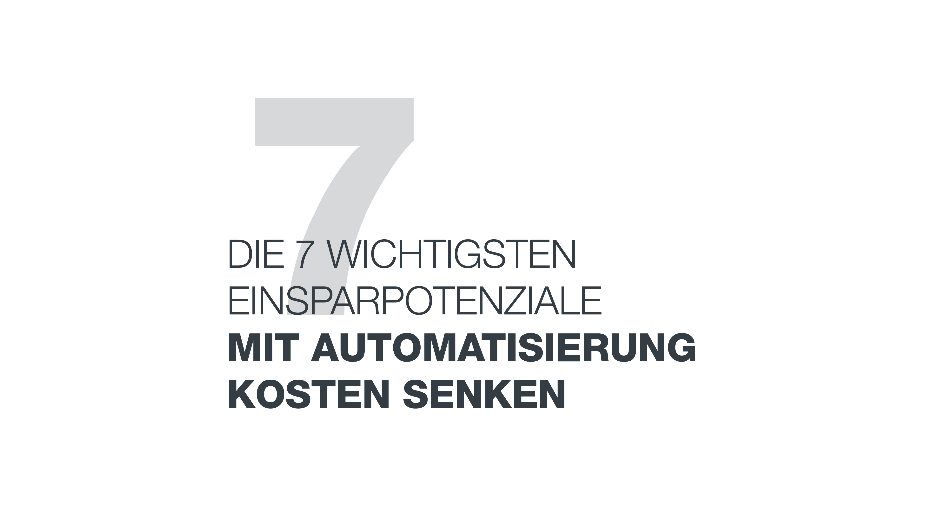 Die 7 wichtigsten Einsparpotenziale