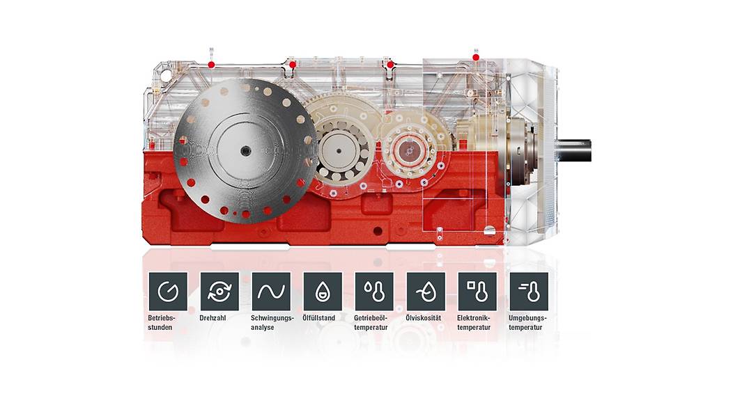 Cross section of industrial gear units