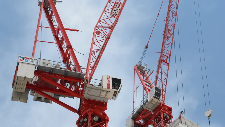 Crane in use