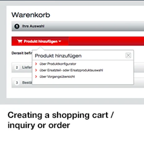 Warenkorb/Anfrage oder Bestellung anlegen