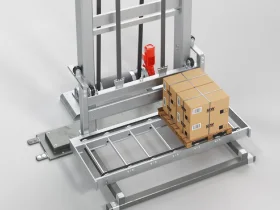 Hoist with red drive unit and SEW package